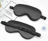 Black double sided silk blackout sleep mask for deep sleep GlowNest Co