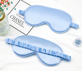 Blue Double sided silk blackout sleep mask for deep sleep GlowNest Co