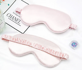 Light pink Double sided silk blackout sleep mask for deep sleep GlowNest Co