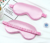 Pink Double sided silk blackout sleep mask for deep sleep GlowNest Co