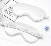 White Double sided silk blackout sleep mask for deep sleep GlowNest Co