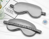 Grey Double sided silk blackout sleep mask for deep sleep GlowNest Co