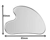 Heart shaped stainless steel gua sha facial sculpting tool with measurements  GlowNest Co