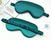 Teal Double sided silk blackout sleep mask for deep sleep GlowNest Co