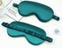 Teal Double sided silk blackout sleep mask for deep sleep GlowNest Co