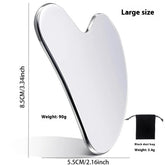 Heart shaped stainless steel gua sha facial sculpting tool large size GlowNest Co