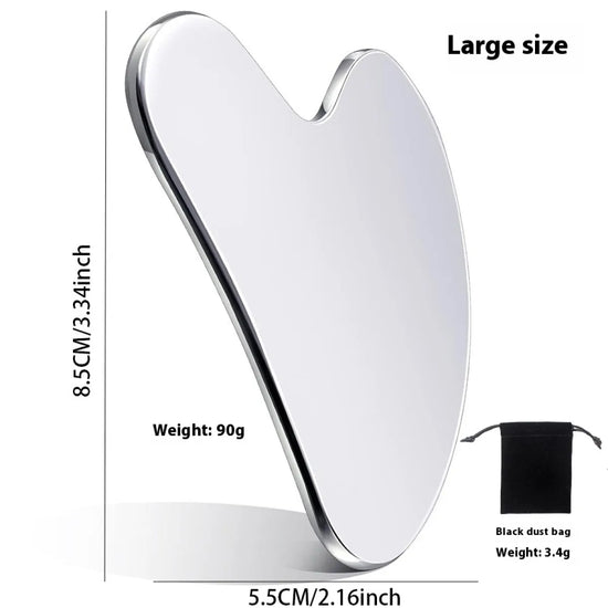 Heart shaped stainless steel gua sha facial sculpting tool large size GlowNest Co