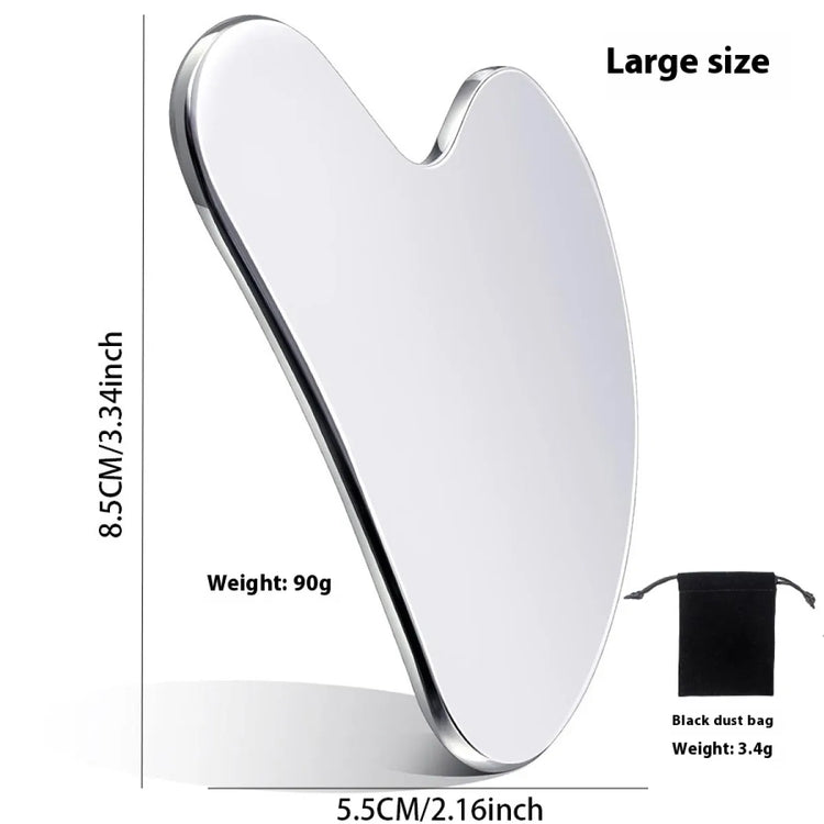 Heart shaped stainless steel gua sha facial sculpting tool large size GlowNest Co