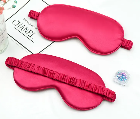 Pink Double sided silk blackout sleep mask for deep sleep GlowNest Co